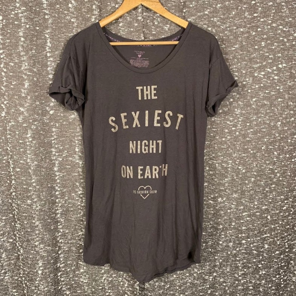 Victoria's Secret VS Fashion Show The Sexiest Night On Earth Sleep Shirt Grey